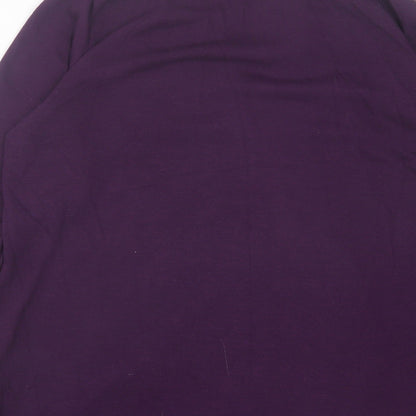Antthony Womens Purple V-Neck  Polyester Cardigan Jumper Size S