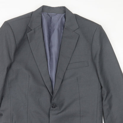 Mens UK Size 40 Preworn Regular Grey Suit Jacket