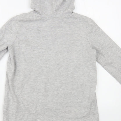 H&M Girls Grey  Cotton Tunic Hoodie Size 10-11 Years  Pullover - Unicorn