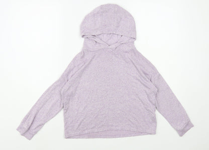 Marks and Spencer Girls Purple  Viscose Pullover Hoodie Size 8-9 Years  Pullover
