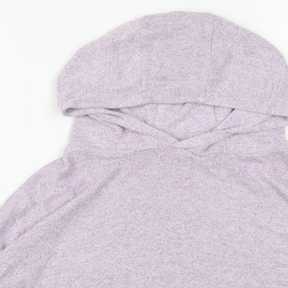 Marks and Spencer Girls Purple  Viscose Pullover Hoodie Size 8-9 Years  Pullover