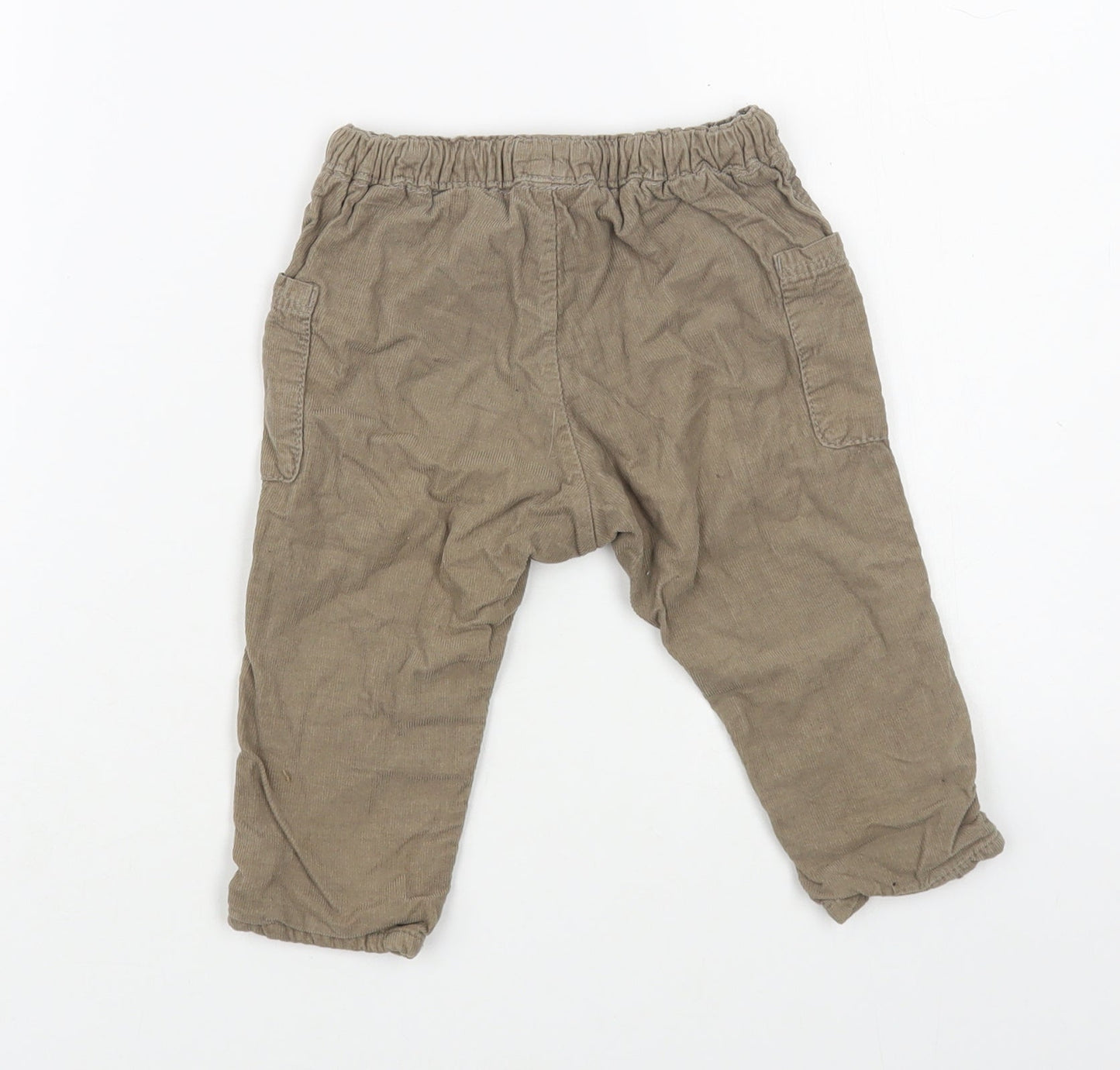 H&M Baby Beige  Cotton Cargo Trousers Size 9-12 Months