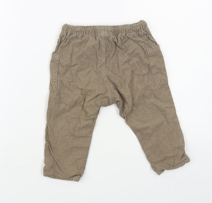 H&M Baby Beige  Cotton Cargo Trousers Size 9-12 Months