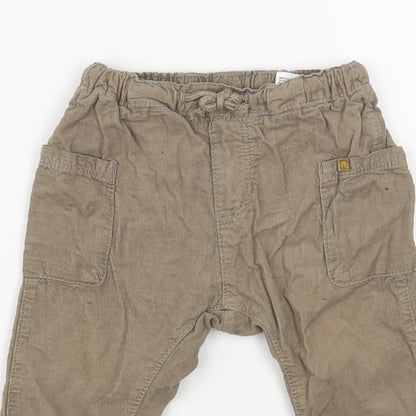 H&M Baby Beige  Cotton Cargo Trousers Size 9-12 Months