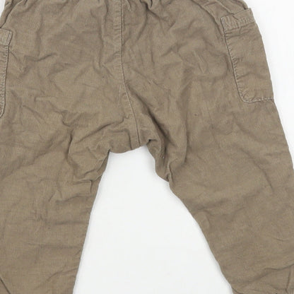 H&M Baby Beige  Cotton Cargo Trousers Size 9-12 Months