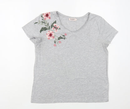 Womens UK Size S Soaked in Luxury Grey Basic T-Shirt