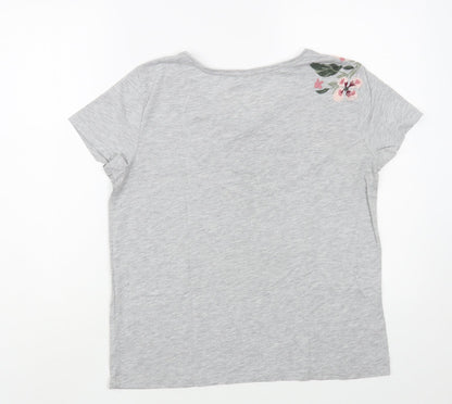 Womens UK Size S Soaked in Luxury Grey Basic T-Shirt