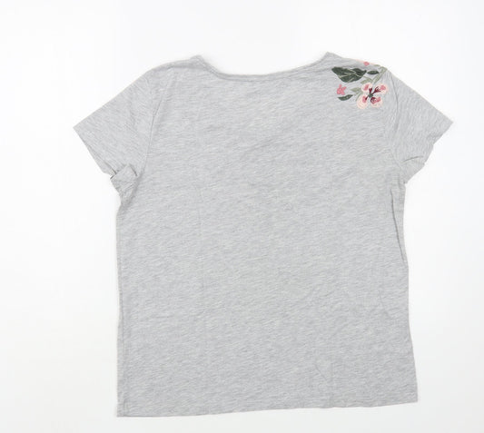 Womens UK Size S Soaked in Luxury Grey Basic T-Shirt