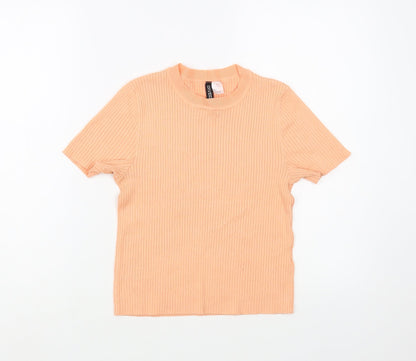 Womens UK Size S H&M Pink Basic T-Shirt