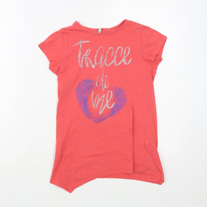 Trybeyond Girls Pink  Cotton Pullover T-Shirt Size 9-10 Years Crew Neck Pullover