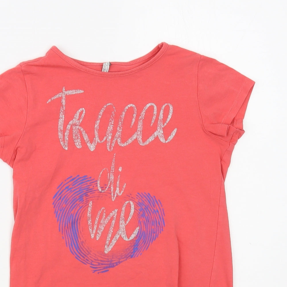 Trybeyond Girls Pink  Cotton Pullover T-Shirt Size 9-10 Years Crew Neck Pullover