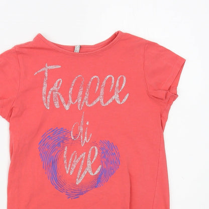 Trybeyond Girls Pink  Cotton Pullover T-Shirt Size 9-10 Years Crew Neck Pullover