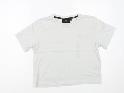 Voi  Womens Grey  Cotton Basic T-Shirt Size M Crew Neck