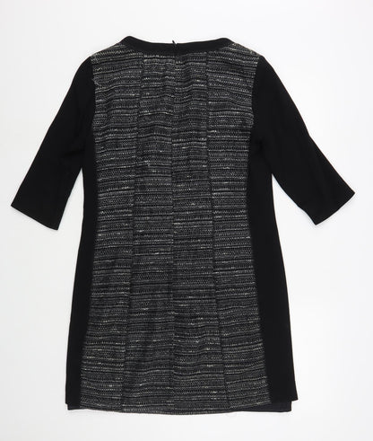 Gerry Weber Womens Black  Viscose Shift  Size 12  Boat Neck Zip
