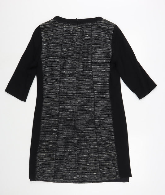 Gerry Weber Womens Black  Viscose Shift  Size 12  Boat Neck Zip