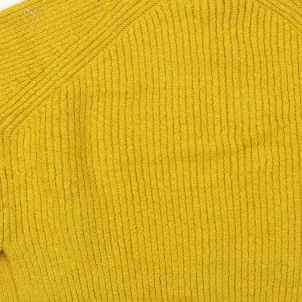 Primark Womens Yellow Mock Neck  Acrylic Pullover Jumper Size 10