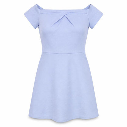 Love Womens Blue  Polyester Fit & Flare  Size S  Off the Shoulder Zip