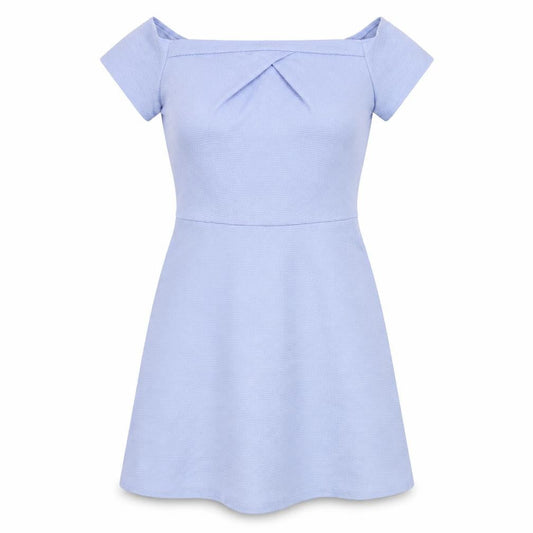 Love Womens Blue  Polyester Fit & Flare  Size S  Off the Shoulder Zip