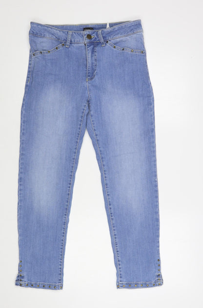 No 2moro Womens Blue  Cotton Cropped Jeans Size 30 in L26 in Regular Button