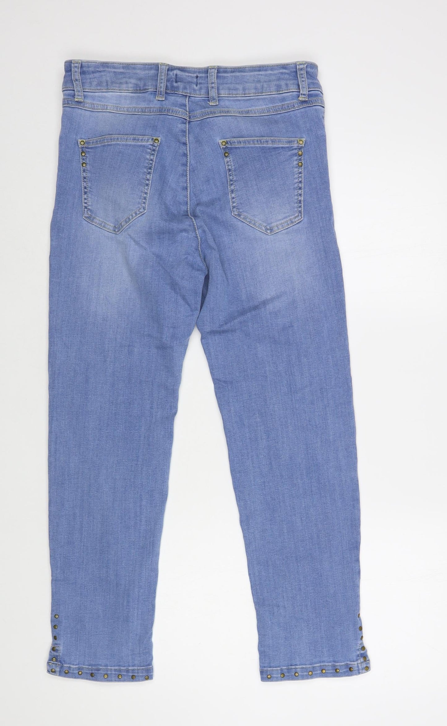 No 2moro Womens Blue  Cotton Cropped Jeans Size 30 in L26 in Regular Button