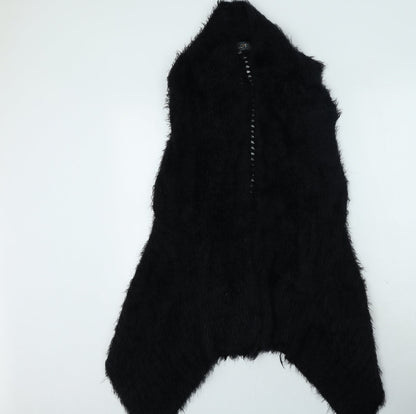 Apricot Womens Black V-Neck  Acrylic Cardigan Jumper Size M