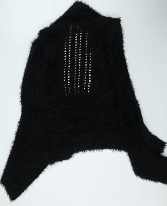 Apricot Womens Black V-Neck  Acrylic Cardigan Jumper Size M