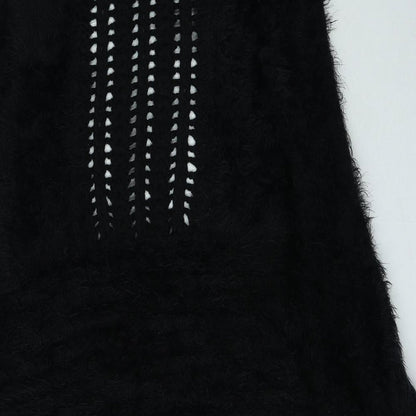 Apricot Womens Black V-Neck  Acrylic Cardigan Jumper Size M