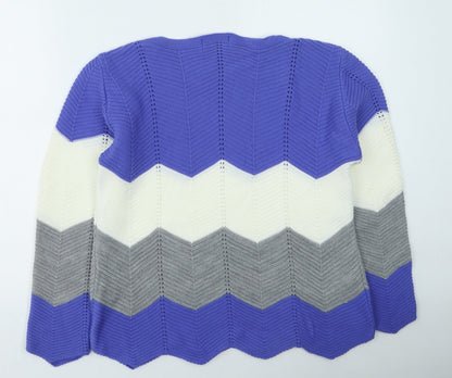 Womens UK Size S CHIC Multicoloured Pullover Jumper