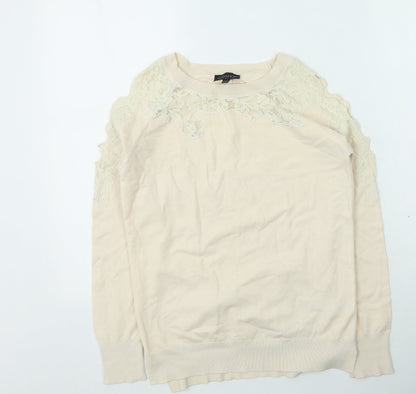 Womens UK Size 6 Topshop Beige Pullover Jumper