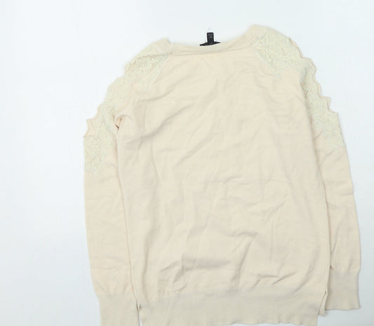 Womens UK Size 6 Topshop Beige Pullover Jumper