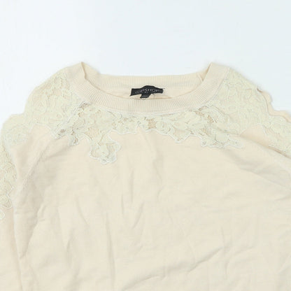 Womens UK Size 6 Topshop Beige Pullover Jumper
