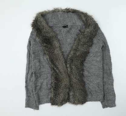 Womens UK Size 8 Topshop Grey Cardigan Jumper