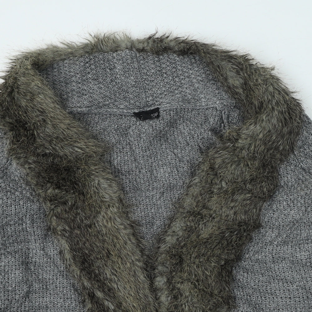 Womens UK Size 8 Topshop Grey Cardigan Jumper