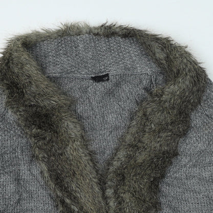 Womens UK Size 8 Topshop Grey Cardigan Jumper