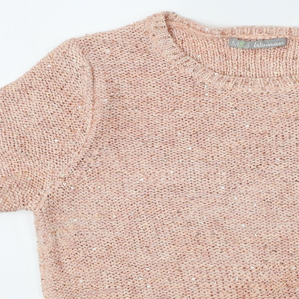 Womens UK Size 14 Marks and Spencer Pink Pullover Jumper