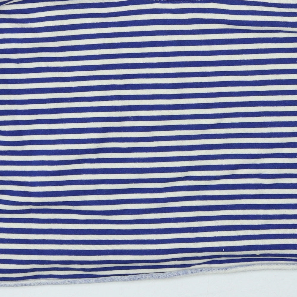 Primark Womens Blue Round Neck Striped Cotton Pullover Jumper Size 8