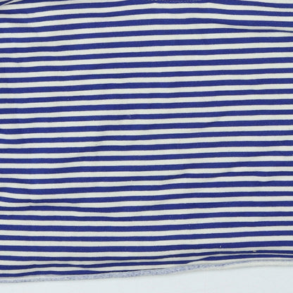 Primark Womens Blue Round Neck Striped Cotton Pullover Jumper Size 8