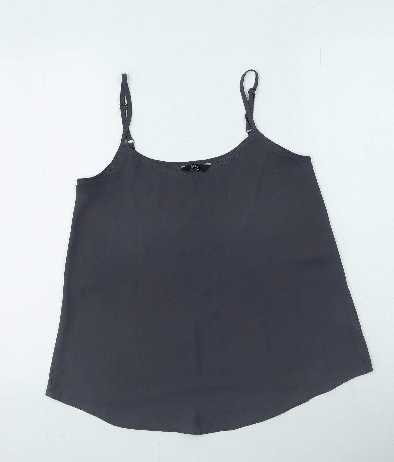 F&F Womens Grey  Polyester Camisole Tank Size 8 Scoop Neck