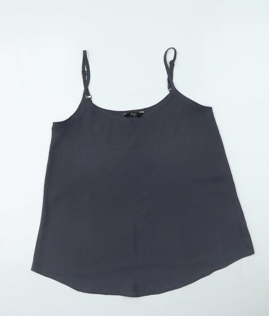F&F Womens Grey  Polyester Camisole Tank Size 8 Scoop Neck