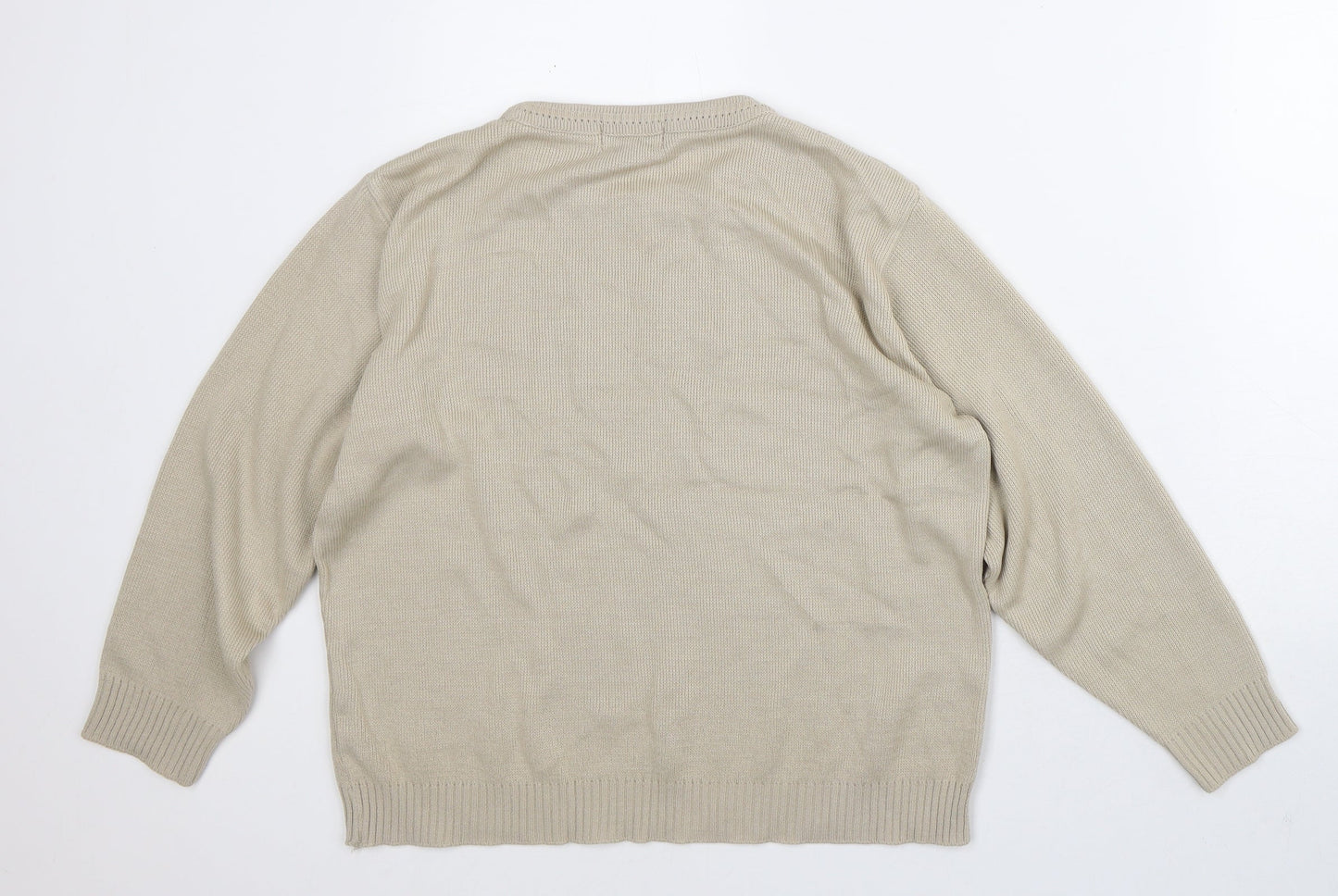 MerryGold Womens Beige Crew Neck  Acrylic Pullover Jumper Size S