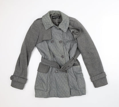 Womens UK Size 8 Warehouse Grey Quilted Coat