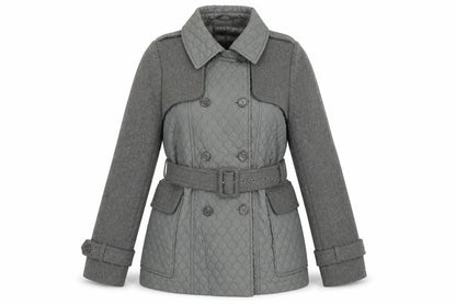 Womens UK Size 8 Warehouse Grey Quilted Coat