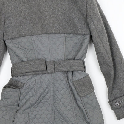 Womens UK Size 8 Warehouse Grey Quilted Coat