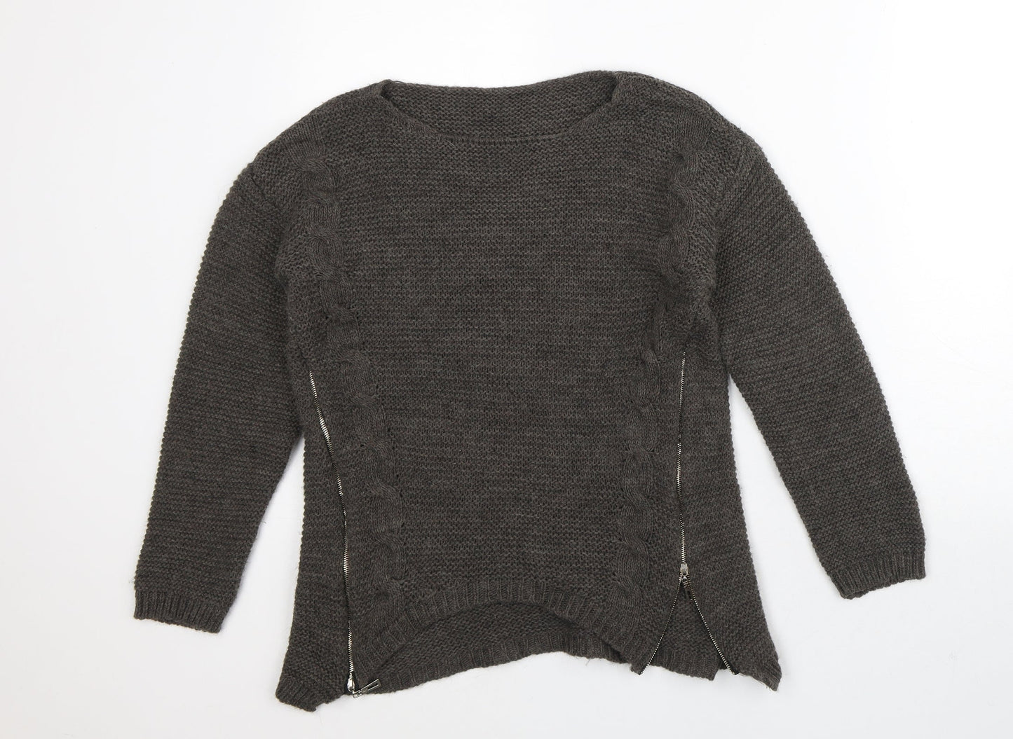 Womens UK Size S Preworn Brown Pullover Jumper