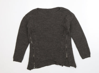 Womens UK Size S Preworn Brown Pullover Jumper