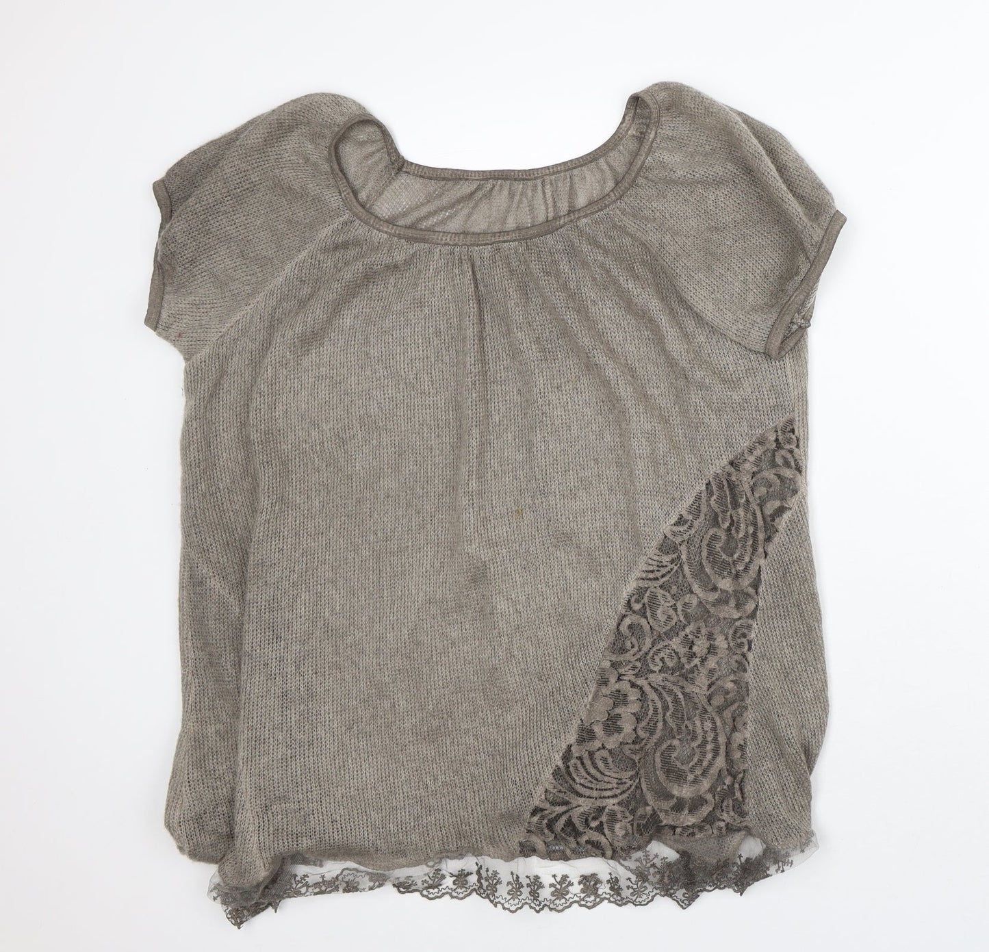 Womens UK Size L Preworn Brown Tunic T-Shirt