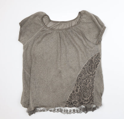 Womens UK Size L Preworn Brown Tunic T-Shirt