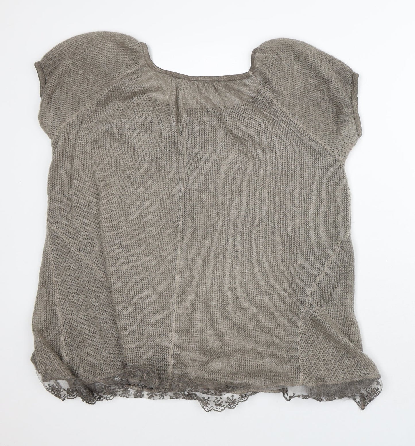 Womens UK Size L Preworn Brown Tunic T-Shirt