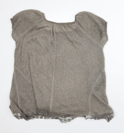 Womens UK Size L Preworn Brown Tunic T-Shirt