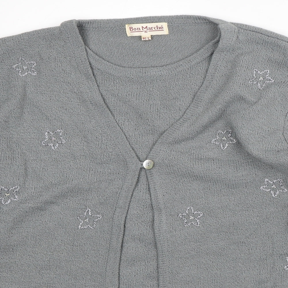 Womens UK Size M Bonmarché Grey Cardigan Jumper